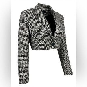 Zara Monochrome Houndstooth Blazer